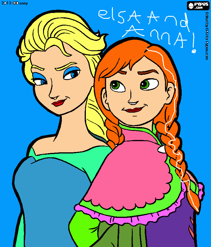 elsa and anna again :[ coloring page